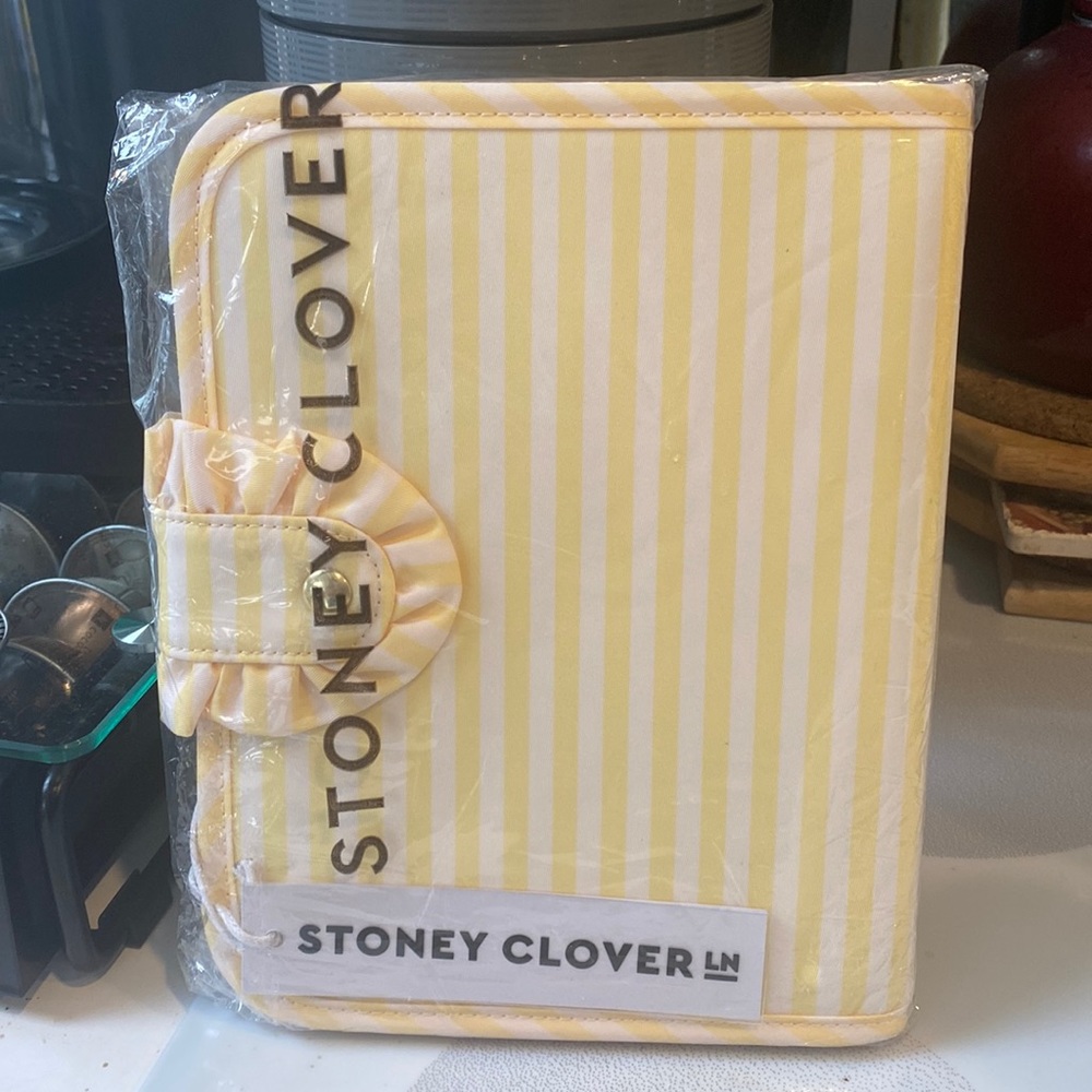 NWT Stoney Clover Lane sunflower yellow striped ruffled notebook
